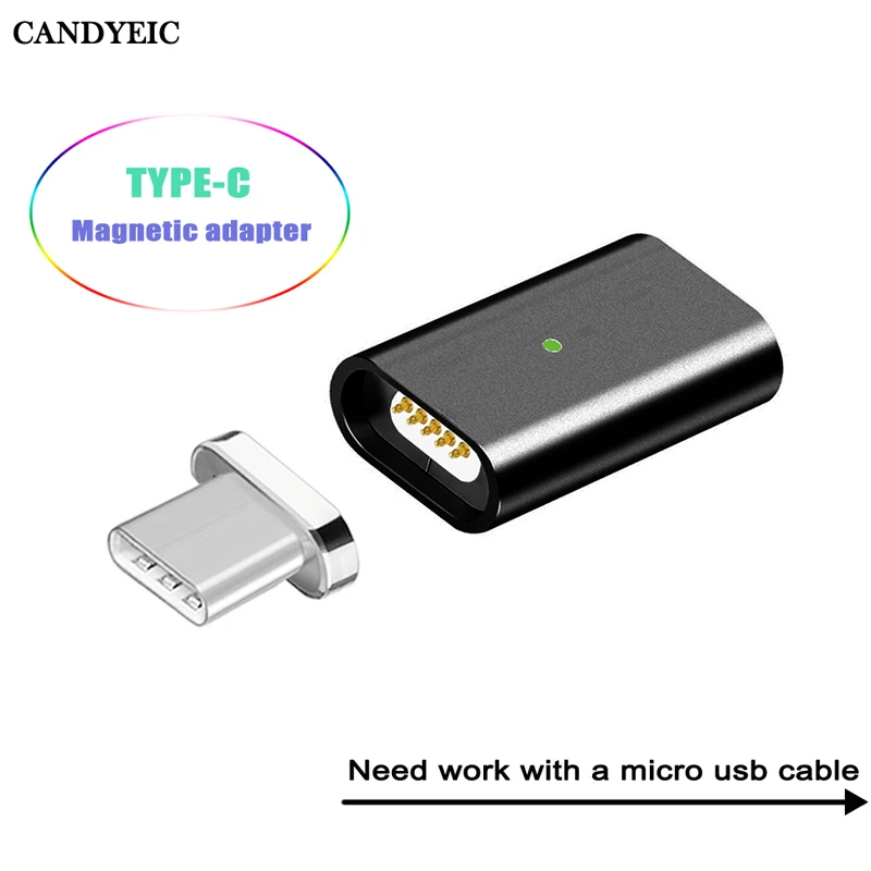 

CANDYEIC USB Type C Magnetic Adapter for Samsung S8 plus Note8 C9pro C7pro S9 C5pro A3 A5 A7 2017 LG G6 G5 V20 Nexus 5X Adapter