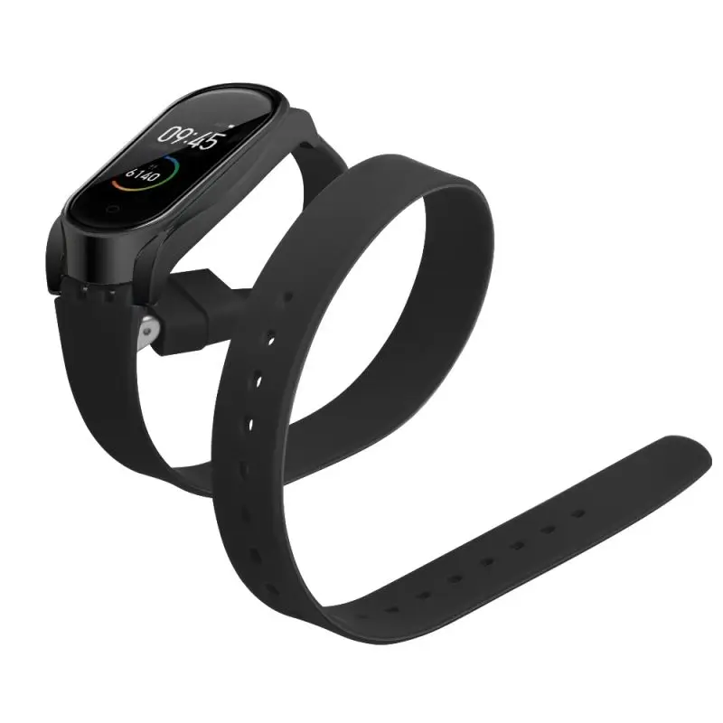 Силиконовый сменный ремешок для часов Xiaomi mi Band 4 длинный двойная обертка band