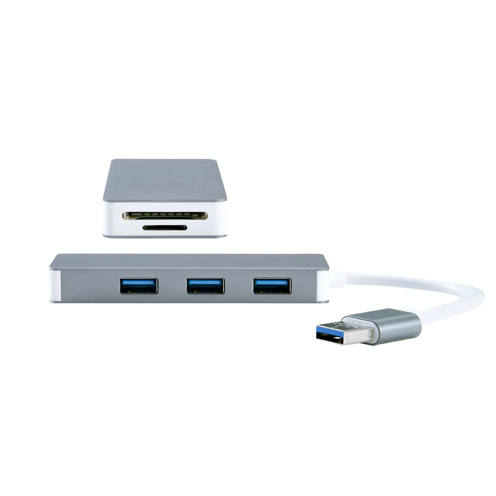 Алюминиевый сплав USB концентратор-картридер 3 порта USB 3,0 SD TF карта адаптер концентратор комбо Компьютерные аксессуары Оптовая Продажа