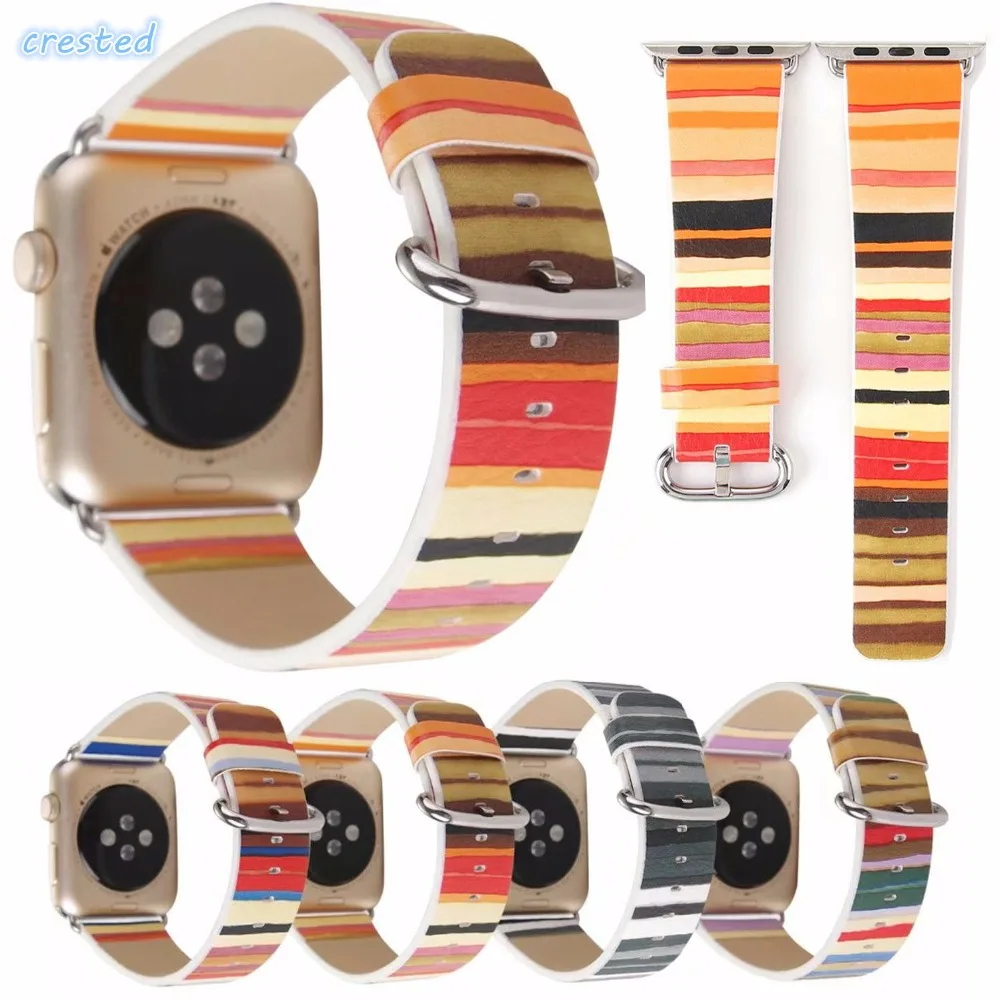 CRESTED Genuine Leather watch band for apple watch strap 42mm 38mm bracelet for iwatch band series 1/2 apple-bands-series- : image CRESTED Genuine Leather watch band for apple watch strap 42mm 38mm bracelet for iwatch band series 1/2 apple-bands-series-