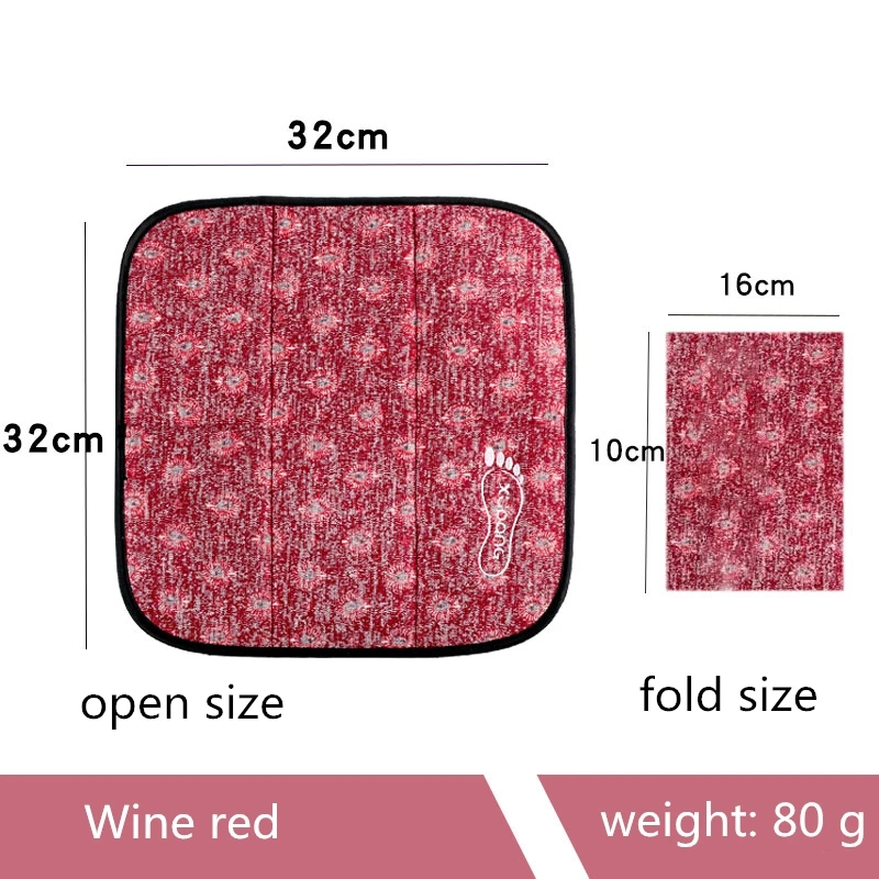 VILEAD 32*32CM Portable Fold Camping Mat Small Cushion Mini Folding Pocket Beach Mat Waterproof  Moistureproof for Picnic Travel