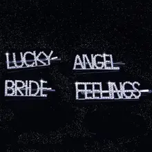 Модная английская буква слово горный хрусталь кристалл заколка для волос Шпилька заколка подарок для девочки серебряный орнамент заколки-пряжки для волос