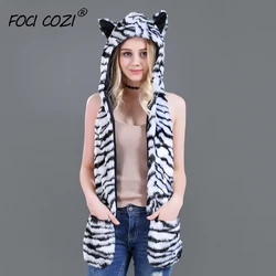 2019 New White Tiger Animal Hood Hat Cap Scarf Gloves Mittens Faux Fur Fleece Lined Interior Anime Spirit Paws Ears Furry Hoodie 2019 New White Tiger Animal Hood Hat Cap Scarf Gloves Mittens Faux Fur Fleece Lined Interior Anime Spirit Paws Ears Furry Hoodie