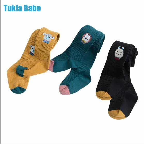 

1-11 Year Girls Leggings Cotton Children's Pantyhose Spring New Double Needle Embroidered Baby Stretch Cartoon Leggings