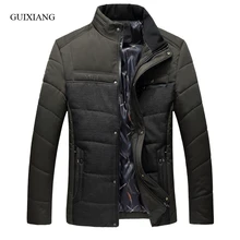 Новое поступление стиль мужчины бутик парки деловые повседневные однотонные Толстые мужские свободные куртки одежда на Хлопчатобумажной Подкладке Большие размеры L-7XL