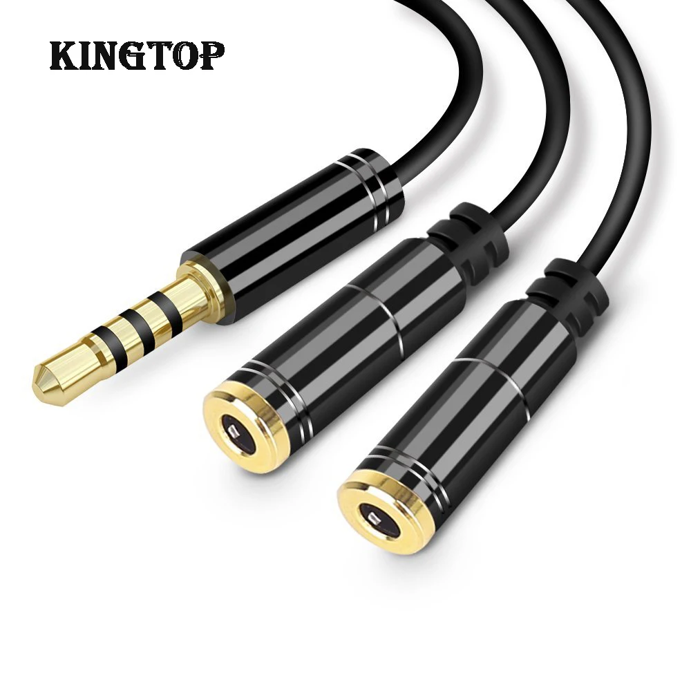 

KINGTOP 3.5mm Male to Dual Female Headphone Splitter Adapter Cable for Smartphone Tablet PC Laptop MP3 Player (30cm, Black)