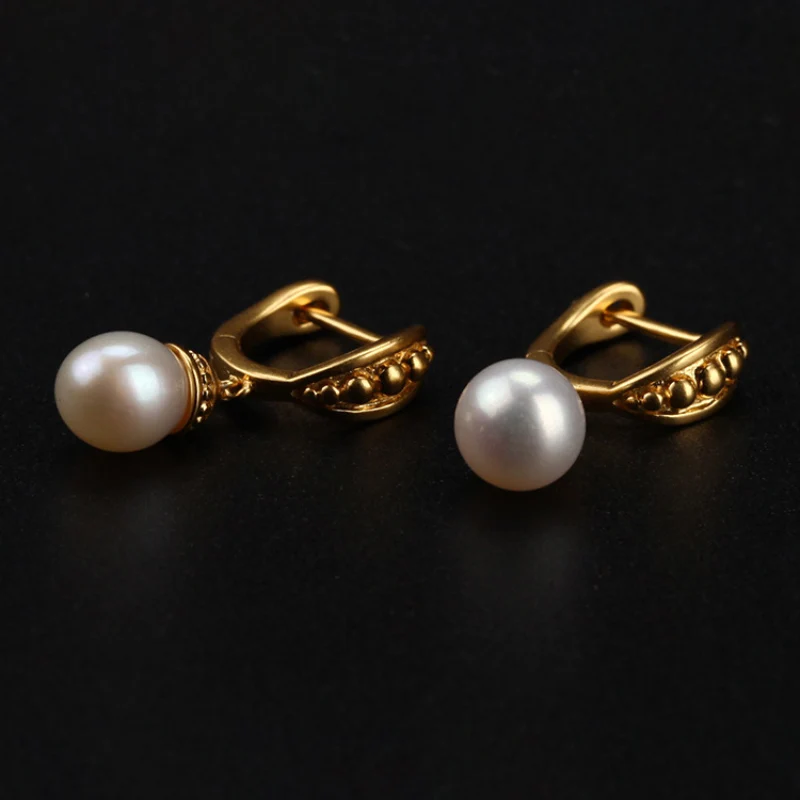 

High quality 925 Sterling Silver Pearl Vintage Drop Earrings