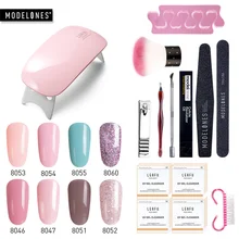 Модельные 18 шт./партия 6 Вт Sunmini Светодиодная лампа для ногтей Гель-лак для ногтей Набор для творчества Цвета УФ-Гель-лак покрытие профессиональные наборы инструментов для ногтей