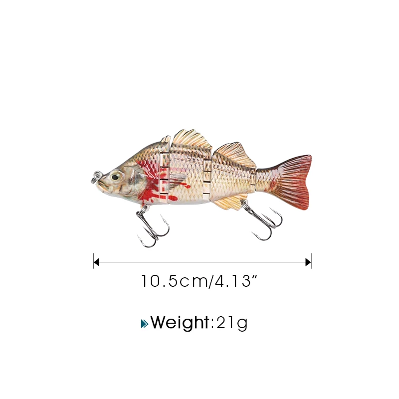 DONQL, 1 шт., приманка для рыбалки, искусственная приманка, 4 секции, 84 г, 21 г, 18 см, 14 см, плавающая приманка, рыболовные воблеры, кренкбейт, 3D глаза, тройные Крючки - Цвет: 10.5cm 21g