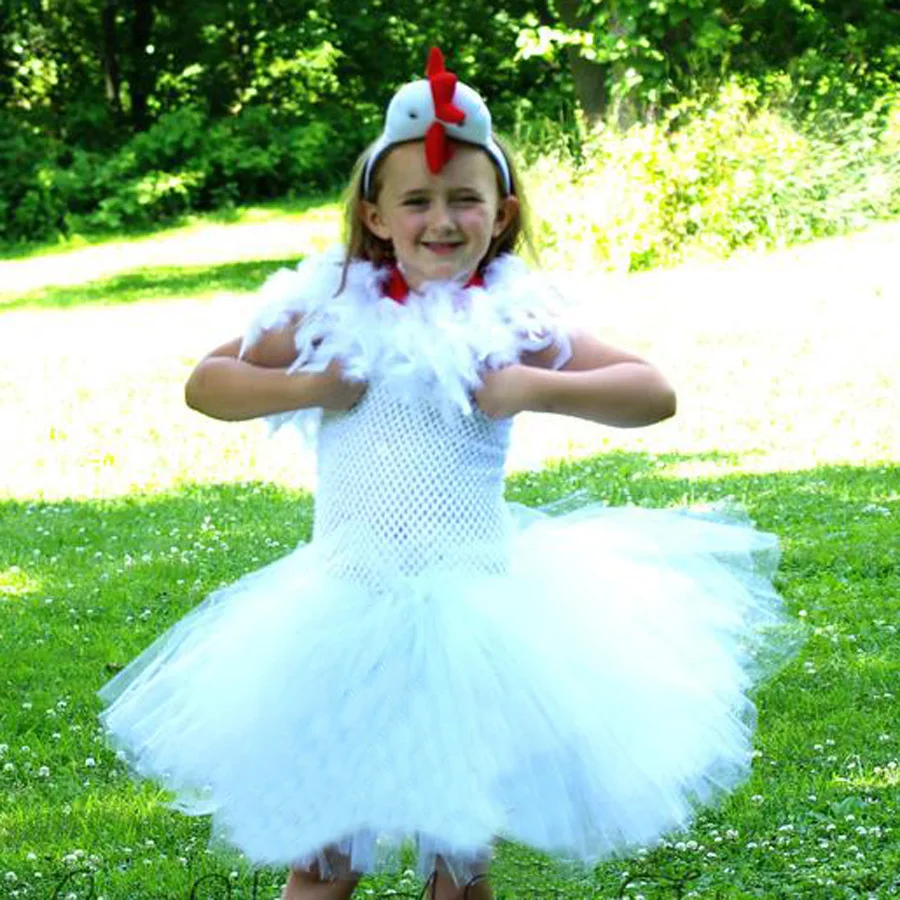 1Set Children Tutu Dress Baby Girls Birthday Party Dress Kids Halloween Chicken Costume Outfit Girls Animal Fancy Dress Up (6)