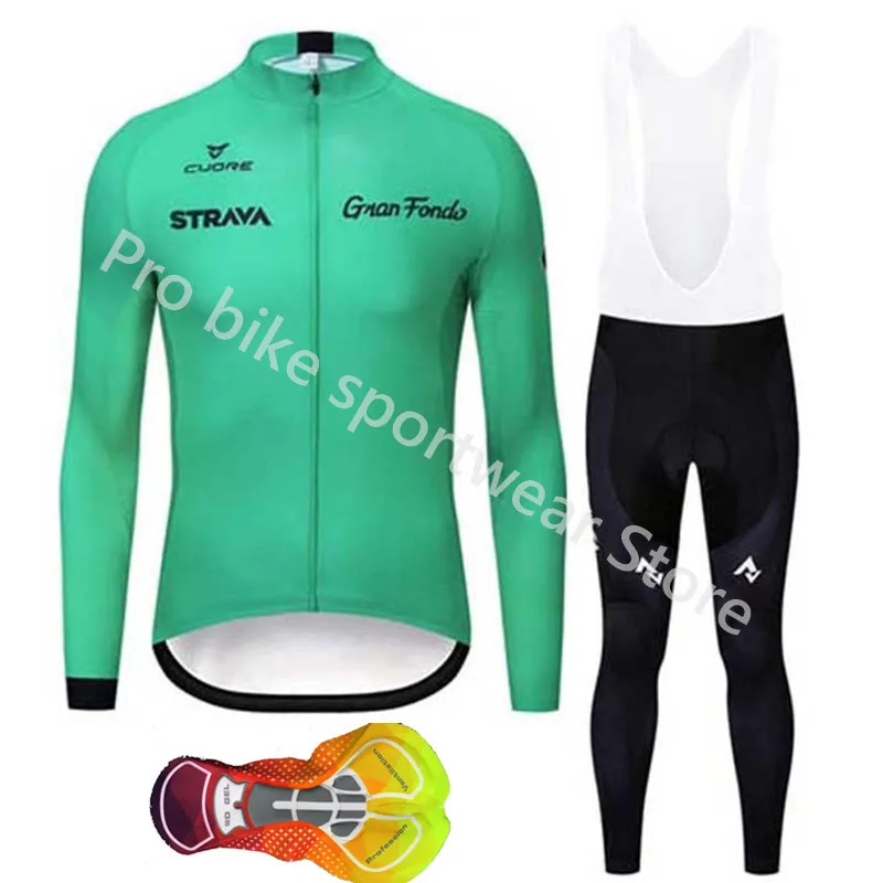 Майо Ropa ciclismo Strava весна и осень с длинным рукавом велосипед Костюмы комплект Гонки Велосипедный спорт Mountain Pro team Велоспорт jerseyn - Цвет: 14