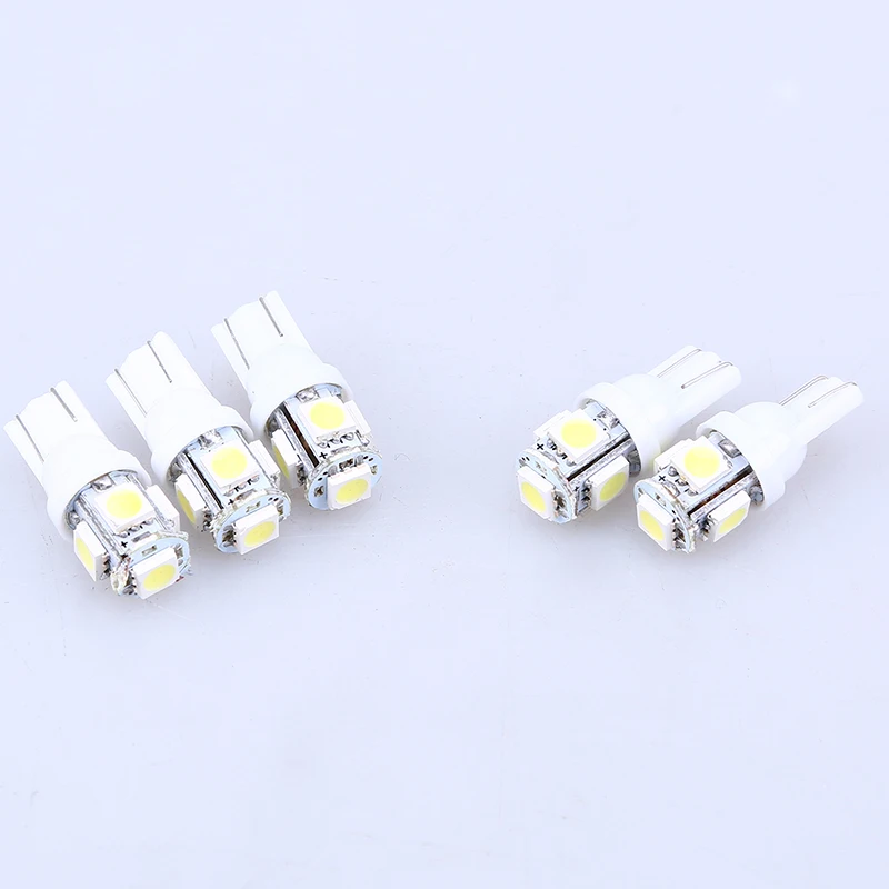 5 шт. 5SMD T10 5050 куполообразный индекс Автомобильный светодиодный светильник Клин для лампочек белый светильник AC/DC 12V Авто-Стайлинг авто светодиодный светильник поиска