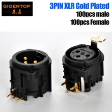 TP-C06 200 шт. 3-конт. XLR разъем шасси женский горизонтальный палец позолоченный d-тип монтажные размеры, как снаружи, так и снаружи