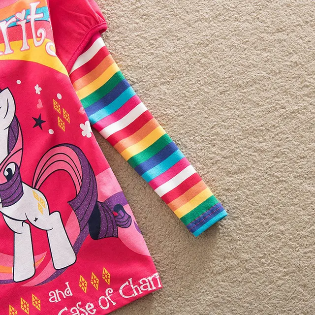 2019 Fashion Children Clothes For Girls T-shirt Striped Kids Tops Spring Long Sleeve Girls t shirt Cotton Cartoon Flower Unicorn 3