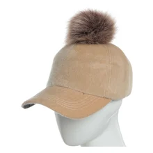 Женская Бейсболка с милым помпоном, комфортная и теплая, в стиле ретро, бейсболка, однотонная, регулируемая, для отдыха, в стиле хип-хоп