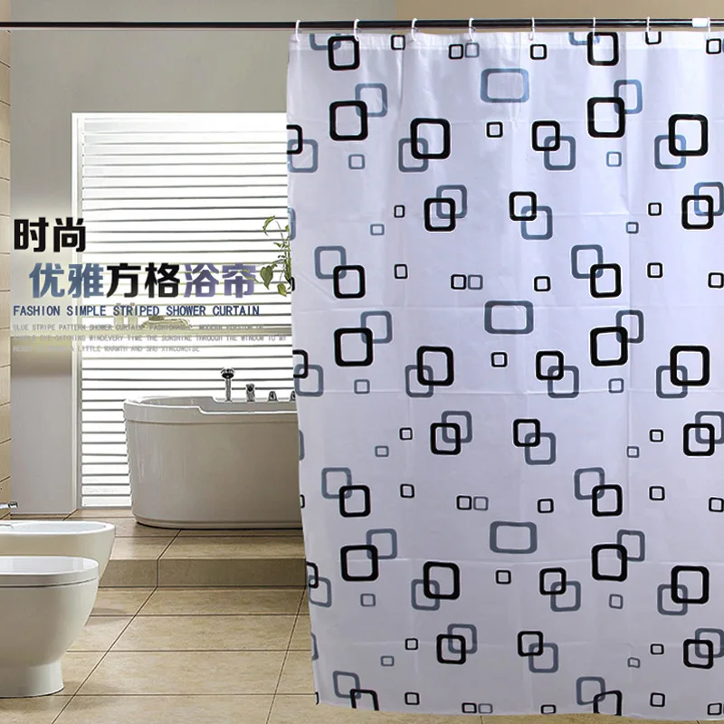 

Plaid Thick Shower Curtain With Hook
