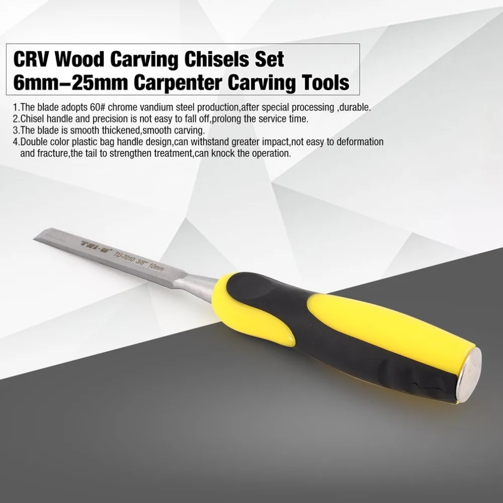 Professional High Quality CRV Wood Carving Chisels Set 6mm 26mm Carpenter Carving Tools High