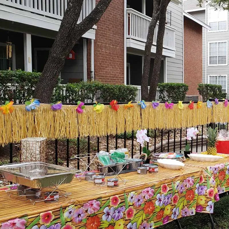 Table Skirt Hawaiian luau Pool party Jungle birthday Gender Reveal Beach wedding baby shower Annive