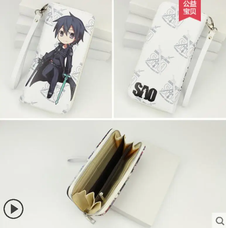 Sword Art Online японский мультфильм аниме кошелек унисекс PU Короткие Длинные стандартные кошельки Yuuki Asuna Kirigaya Kazuto кошелек