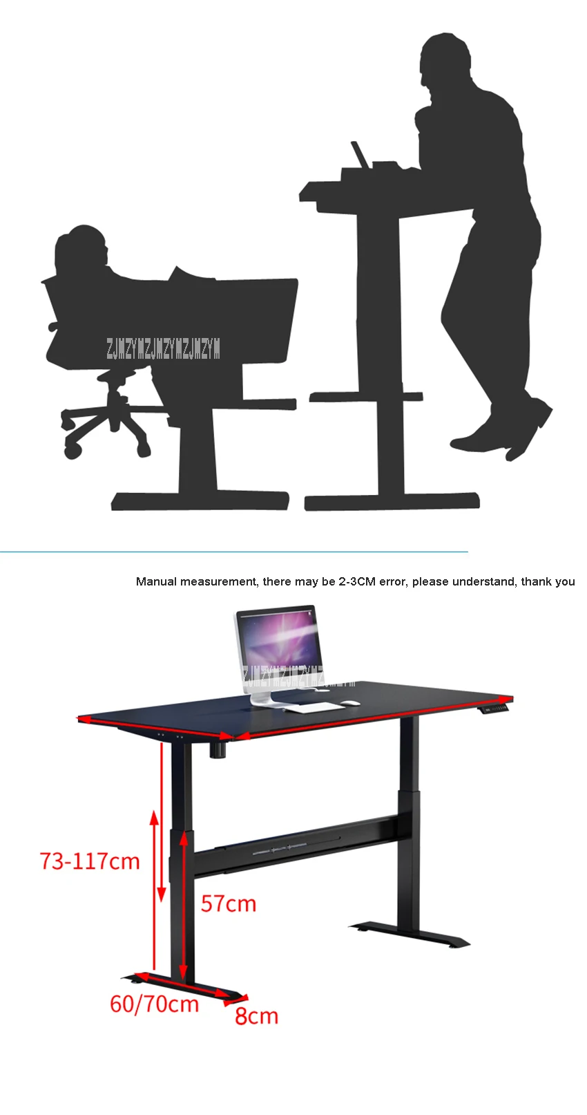 Новинка 1,8 м электрический умный стол компьютерный стол регулируемый портативный ноутбук подъем стола компьютерный стол 110 V-220 V 53W 73-117cm