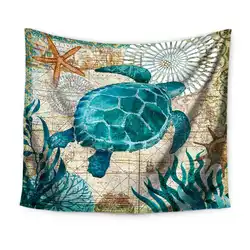 Морской стиль морская черепаха стены гобелены морской конь узор дома декоративные Tapete шерстяное одеяло для спальни скатерти йога коврики