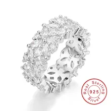 Элегантная форма в виде цветка обещающее кольцо имитация алмаза Cz стерлингового серебра 925 обручальные Обручальные кольца для женщин ювелирные изделия подарок