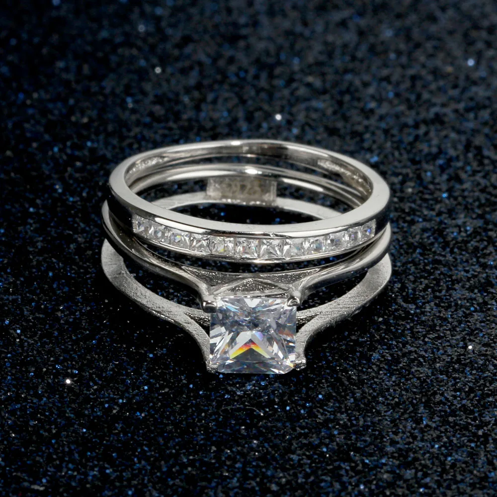 Модные ювелирные изделия 6 мм квадратный кубический цирконий женские кольца для вечерние Подарок на годовщину(JewelOra RI102450