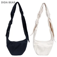 DIDABEAR женская сумка-хобо, маленькие модные сумки, женская Холщовая Сумка для девочек-подростков, женские сумки-мессенджеры на плечо, черные, белые