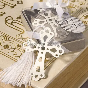 

100pcs Silver CROSS BOOKMARK Christening Wedding FAVOUR Birthday GIFT Holy Communion DHL Free Shipping