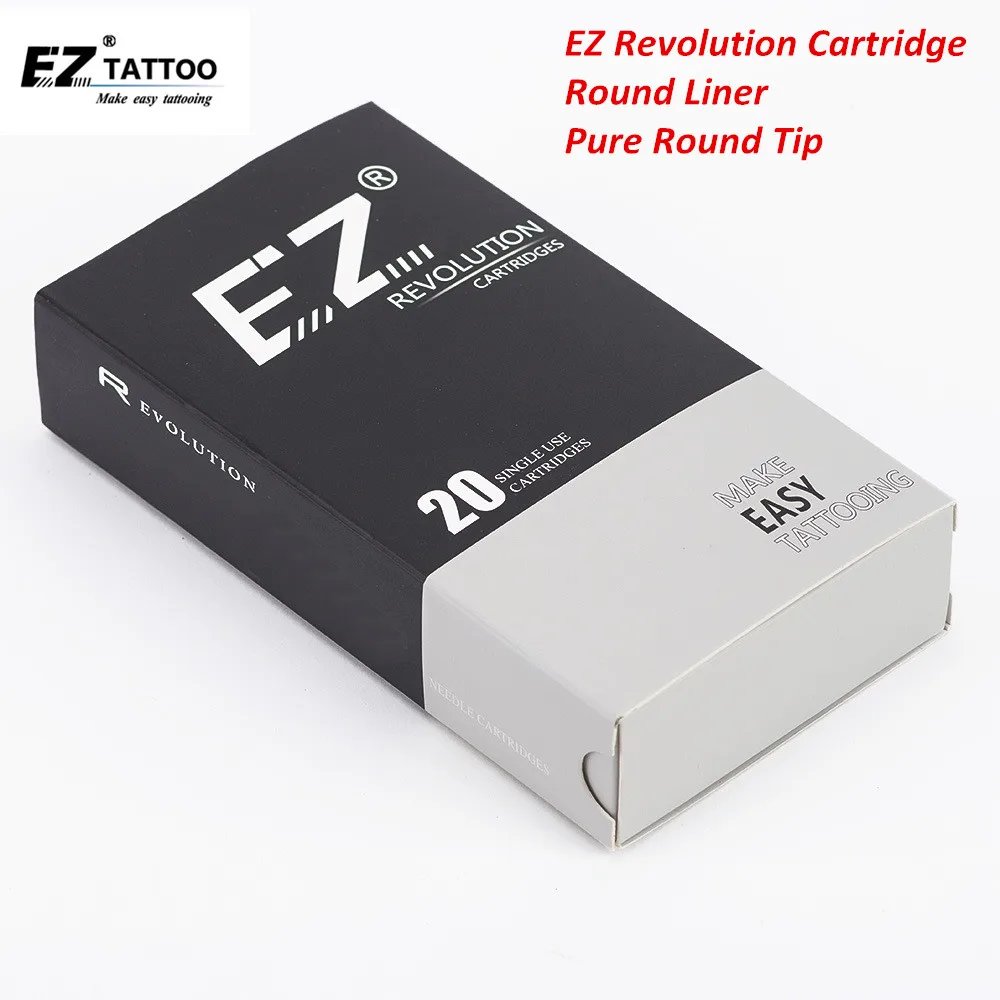 

EZ Revolution Cartridge Needles Round Liner Tattoo Needles with Pure Round Tips for Cartridge Machine Grips 20 pcs/Box