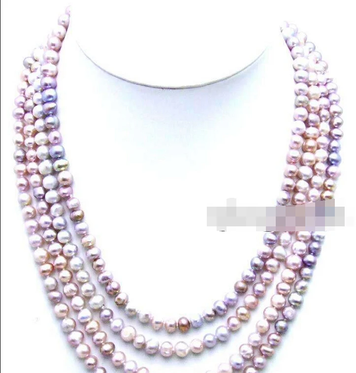 

Jewelr 004836 SALE 6-7mm Purple Natural Freshwather pearl Long 80" NECKLACE