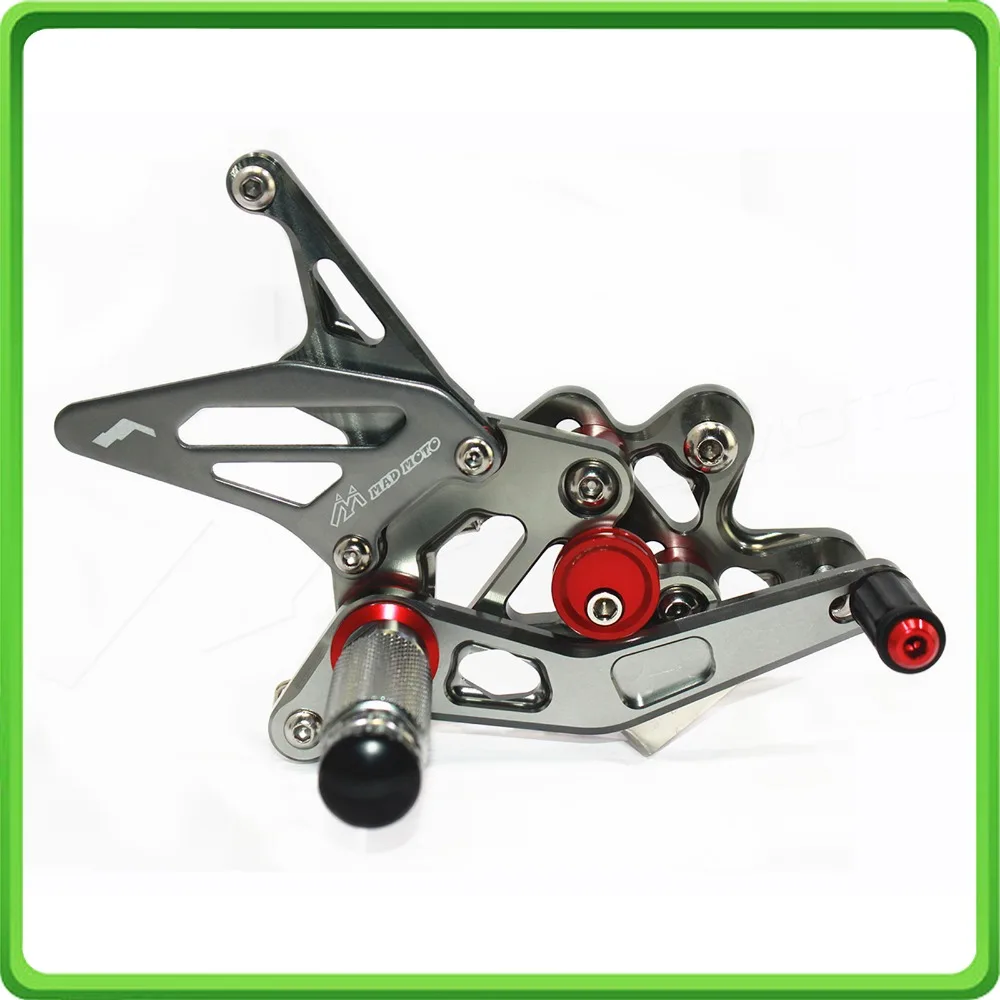 Регулируемые Rearsets сзади комплект одежды для ног foot колышки для SUZUKI GSX-R 600/750 2006 2007 2008 2009 2010 GSXR600 GSXR750 серый