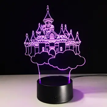 

Moving Ancient Castle 3D LED Lamp 7 Colors Changing Acrylic Magic Palace Night Lamp Creative Lamp Touch Control For Kids Gift