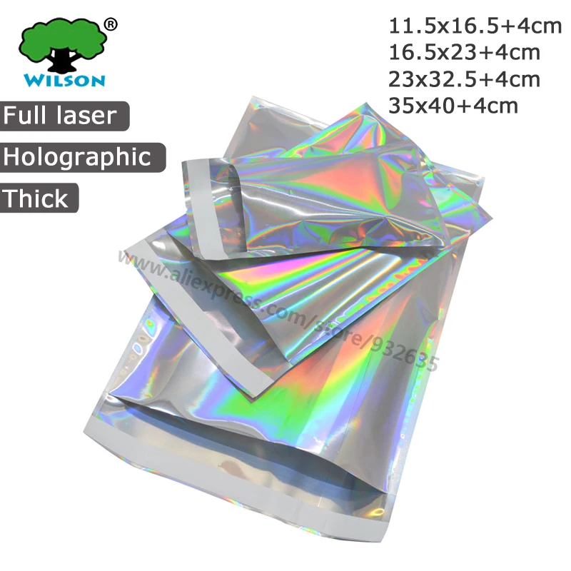 50 PCS Self-seal Adhesive Courier Bags Laser Holographic Plastic Poly Envelope Mailer Postal Shipping Mailing Bags Cosmetic 2