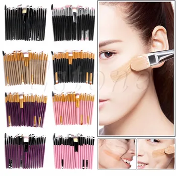 

HUAMIANLI 20 Pcs Pro Makeup Brushes Eyeshadow Eyeliner Lip Powder Foundation Cosmetic Set High Quality