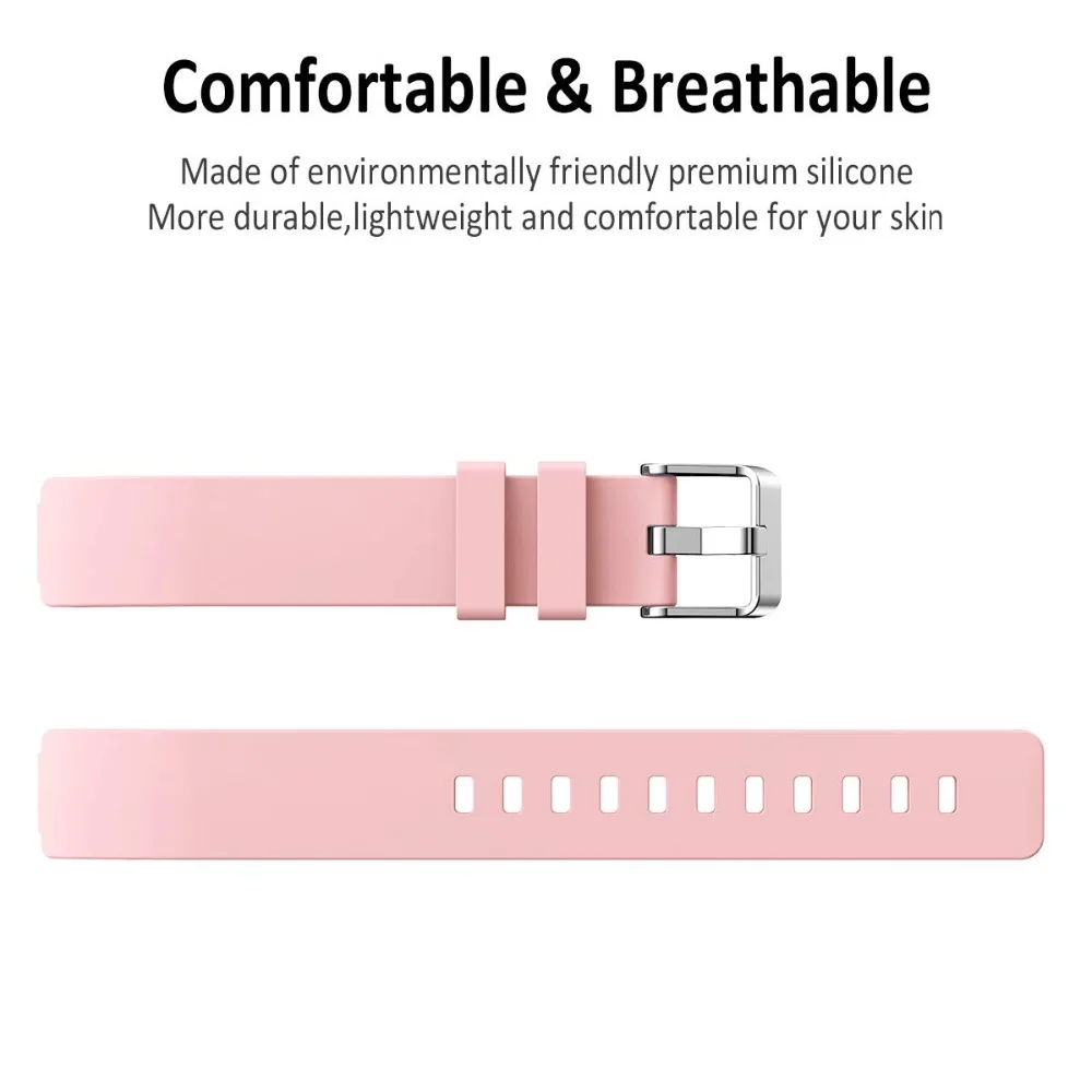 For Fitbit Inspire HR Strap Silicone Pink Water Resistant Fitness Strap Wrist Band For Fitbit Inspire HR  Inspire Women Girl  (5)