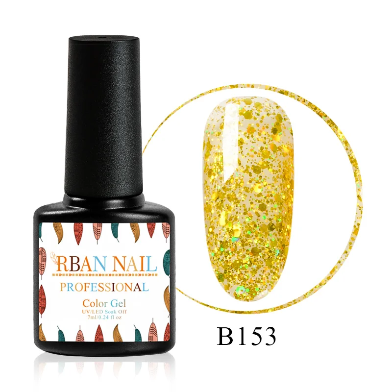 M30285 RBAN NAIL 7 мл лазерный блеск для ногтей Гель-лак оранжевая Серия цвет мерцающий дизайн ногтей маникюр Полупостоянный замачиваемый УФ Гель-лак для ногтей - Цвет: M30285