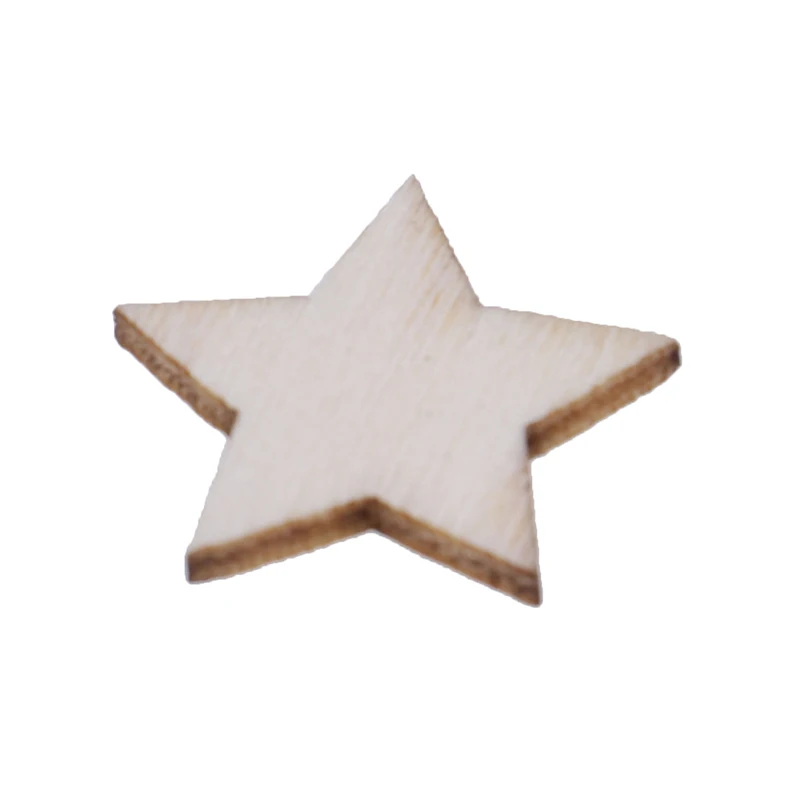 100Pcs/Set Wood Star DIY Christmas Scrapbooking Party DIY Decorations Chipboard Fashion Wooden Home Decor