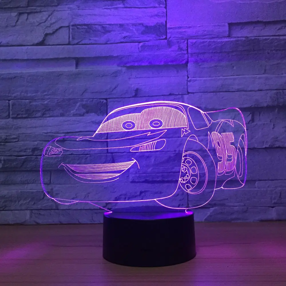 Супер автомобиль 3D ночной Светильник гоночный автомобиль USB Светодиодный настольный светильник 3D иллюзия Лампа детская спальня декор Освещение для гостиной