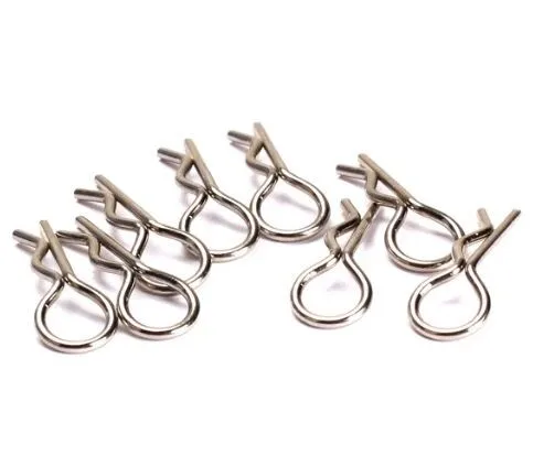 

8Pcs 02053 Body Clip Bolt Clips HSP Spare Parts for 1/10 RC Model Car Silver BS8