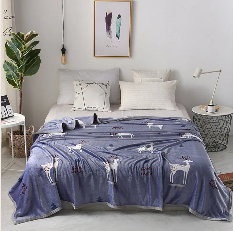 

High Density Not Fall Off And Fade Bedding bedspread blanket Super Soft Flannel Blanket For sofa/Bed/Car Portable Plaids/ Nap