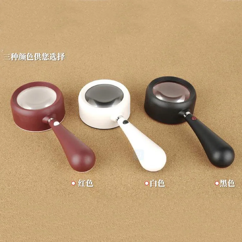 Ручной оптические акриловые Пластик линзы Magnifier3x светодиодный освещение увеличительное стекло, лупа с 10 светодиодный свет