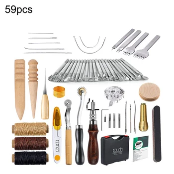 

59pcs/set Leather Sewing Tool Kit Leather Craft Tools Leather DIY Hand Stitching Tools for Sewing Leather Canvas