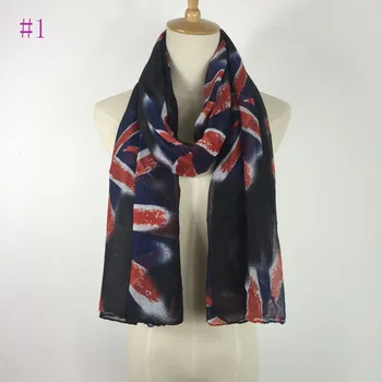 

Beautiful high fashion pretty flag printed viscose scarf wrap shawl