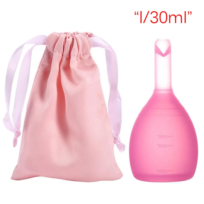 2 размера, медицинские силиконовые менструальные чашки, многоразовые мягкие чашки для женщин, товары для гигиены, товары для здоровья, 3 цвета - Цвет: pink L