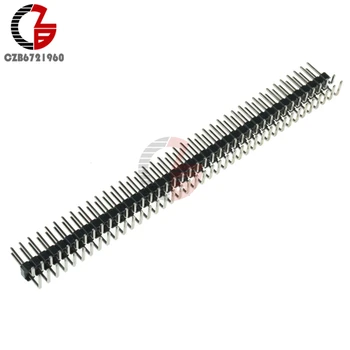 

10Pcs 2.54mm 2x40 Double Row Right Angle Pin Header Strip Male Pin Header Connector for PCB Soldering Welding