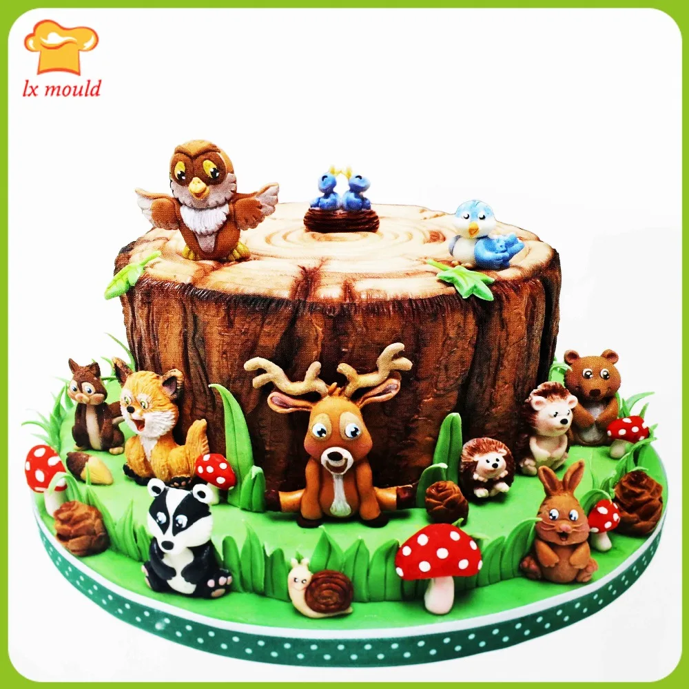 

Platinum silicone baking mold cartoon animal forest flowers cake mold dessert class class decoration tools