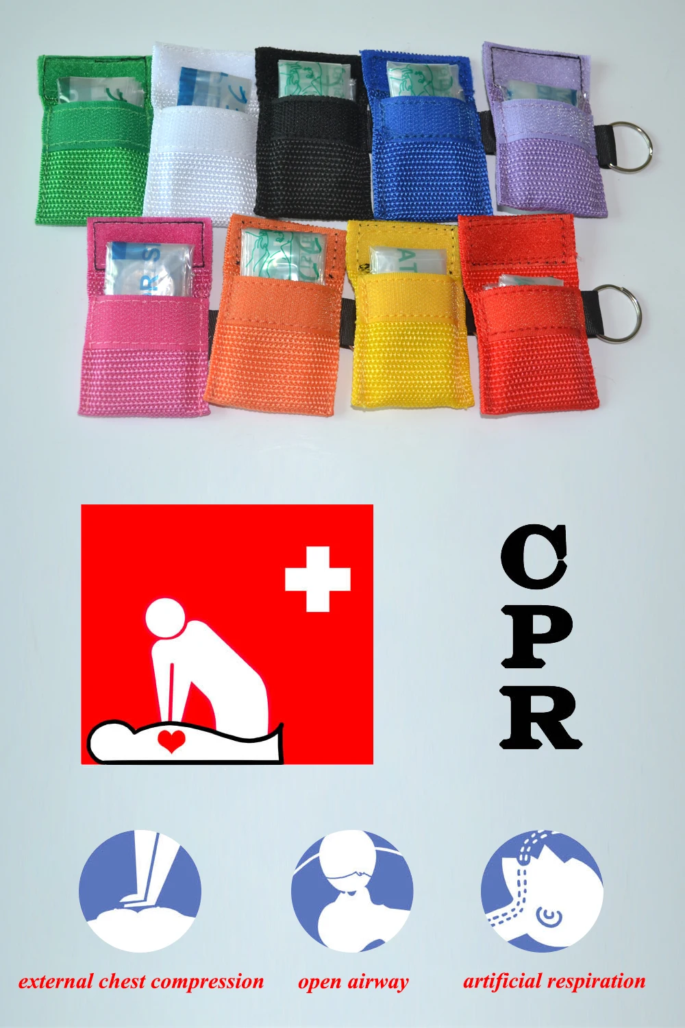 1 шт. маска для искусственного дыхания и сердечно­легочной реанимации с брелок защитный экран CPR для КПП/AED аварийно-спасательных Уста к