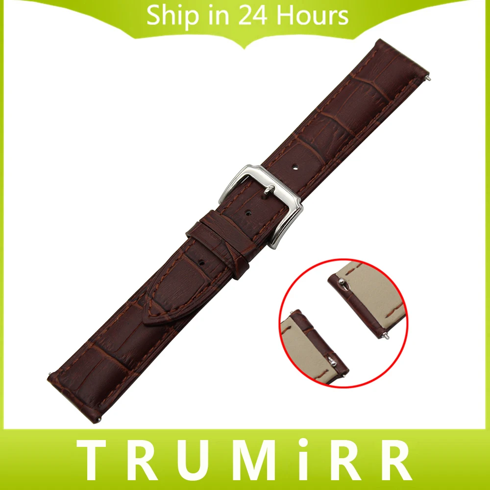 20mm 22mm Calf Genuine Leather Watchband + Quick Release Pins for IWC