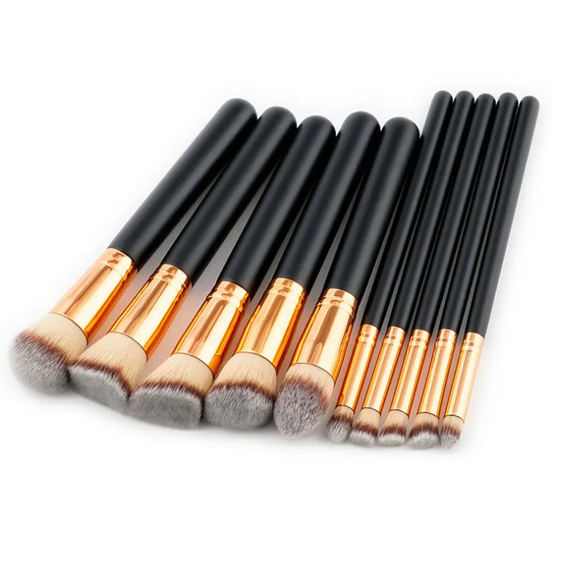 

FOCALLURE 10pcs Makeup Brushes Set Foundation Blending Powder Eyeshadow Contour Blush Brush Beauty Cosmetic Make Up Tool Kit